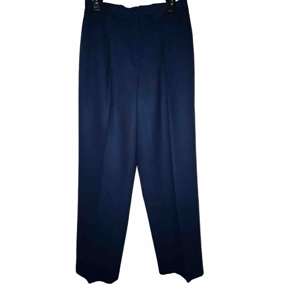 VTG Pan-her‎ Pants Slacks Sz 13-14 Navy Blue Wool Lined Union Made In USA